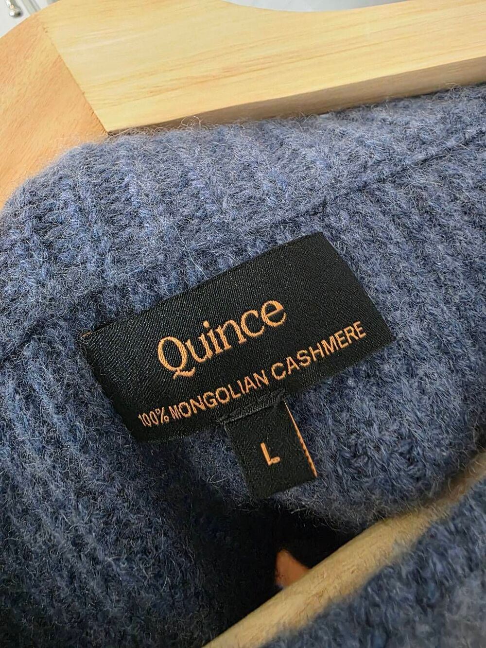 Quince Cashmere Sweater Blue Large - Picture 5 of 6